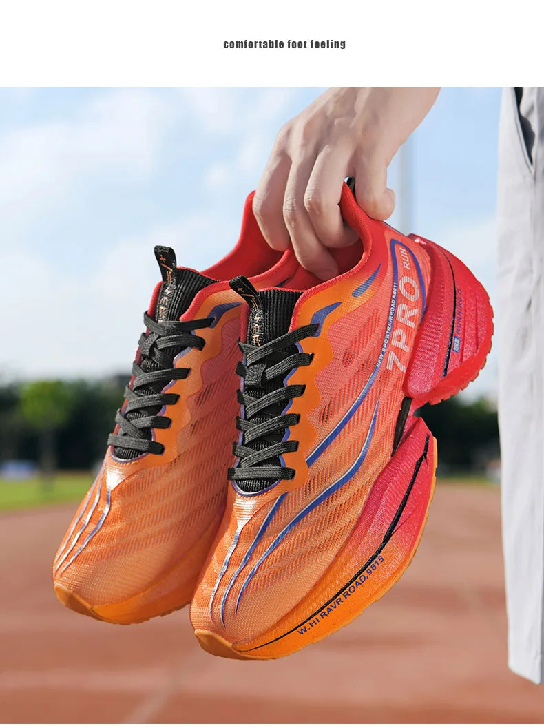 Carbon Plate Air Cushion Men Sports Marathon Running Shoes Breathable Lightweight Women Comfortable Athletic Nonskid Sneakers - Roller