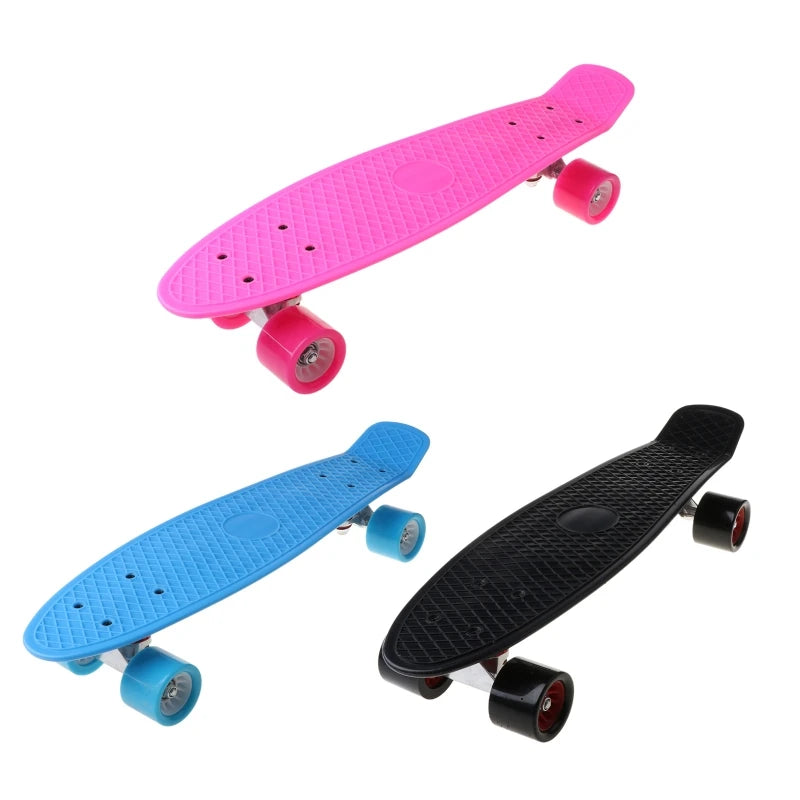 22 inch Four-wheel Skateboard Single-Warp Kick Skate Board Aluminum Bracket for Beginners Boys Girls