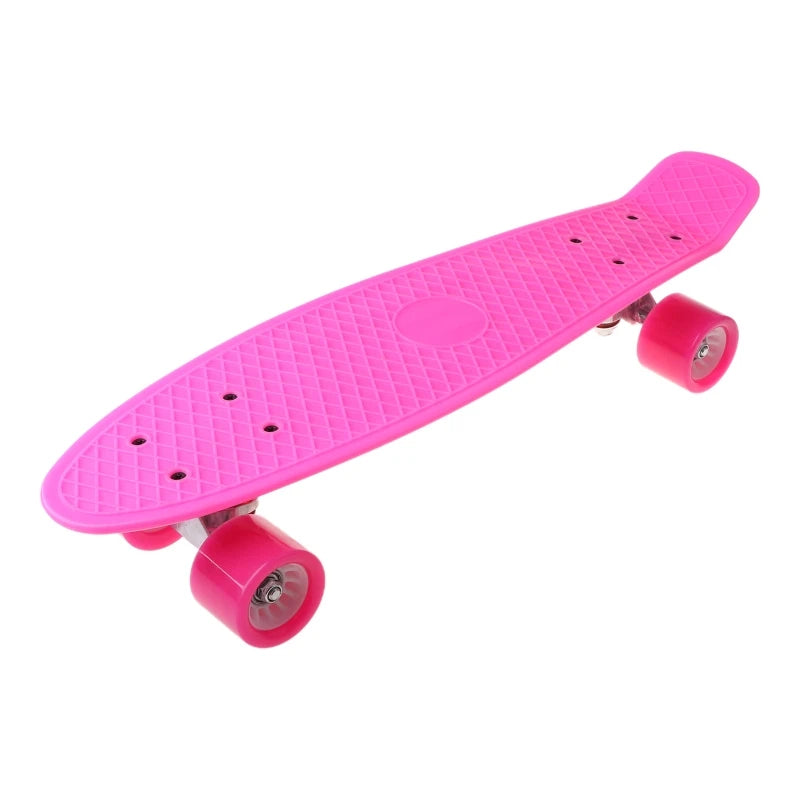 22 inch Four-wheel Skateboard Single-Warp Kick Skate Board Aluminum Bracket for Beginners Boys Girls