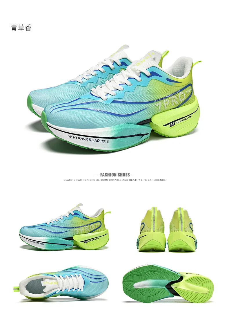 Carbon Plate Air Cushion Men Sports Marathon Running Shoes Breathable Lightweight Women Comfortable Athletic Nonskid Sneakers - Roller