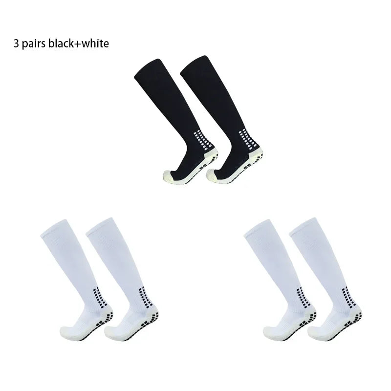 3 Pairs of New Long Non Slip Football Socks for Men's Outdoor Sports Grip Football Socks 38-44 Calcetines Hombre