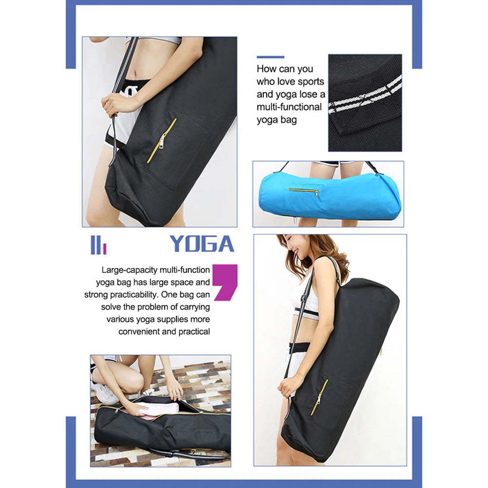 80cm Fitness Storage Bag Multifunctional Oxford Yoga Mat Storage Pocket Large Capacity Lightweight Foldable for Outdoor Camping