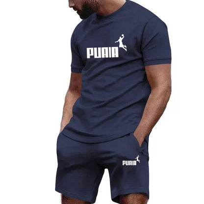 Summer Men's Sets Fashion Tracksuit Men Short Sleeve T Shirts+Sport Shorts Suit Men Casual Men Clothing Mens Joggers Sets S-4XL - Roller