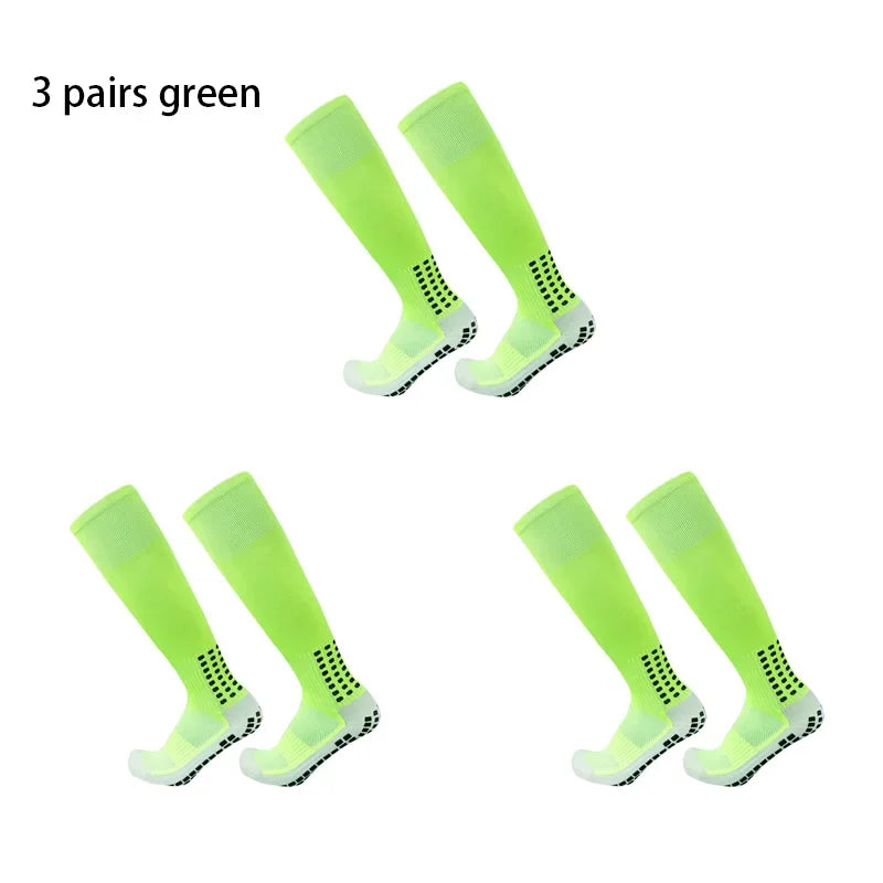 3 Pairs of New Long Non Slip Football Socks for Men's Outdoor Sports Grip Football Socks 38-44 Calcetines Hombre