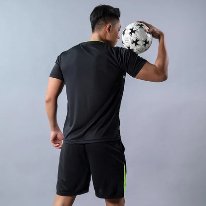 CHRLCK Men's Running Sets Summer Sportswear Breathable Gym Fitness Suits Quick Dry T-Shirts Sports Workout Training Tracksuit - Roller