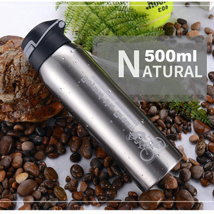 Vacuum Stainless Steel Cycling Water Bottle Double Walled Simple Thermo Mug Insulated With Straw